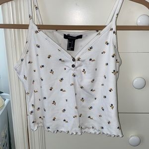 Ditsy floral cropped tank top